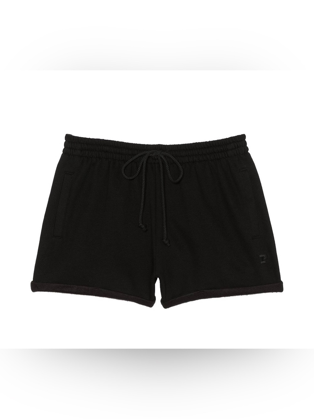 VS PINK Campus Fleece Rolled Hem Shorts-Black-Size X Small NWT🖤